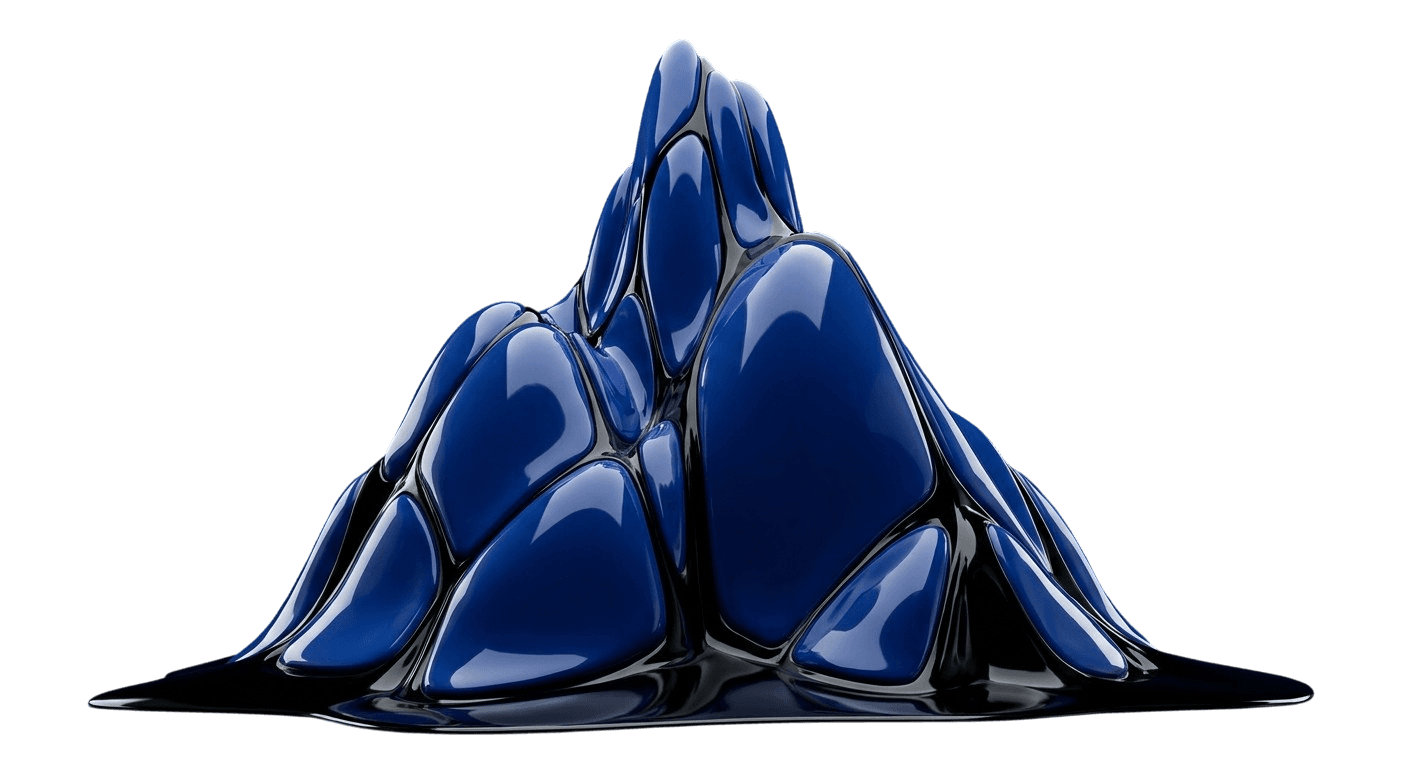 Montanha abstrata azul representando a solidez e a evolução da ZION